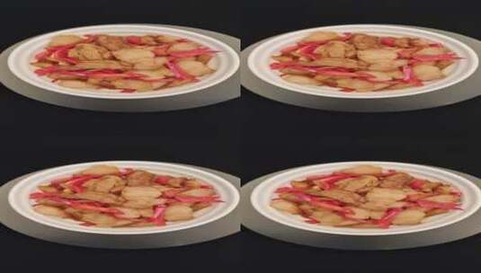 红辣椒炒肉家常菜4k旋转展示高清在线视频素材下载