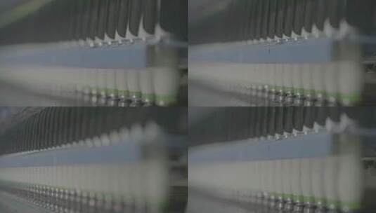 纺织工厂织布机工作特写LOG高清在线视频素材下载