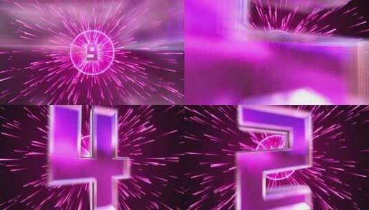 粉紫色粒子立体10秒倒计时视频高清在线视频素材下载