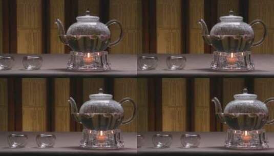 玻璃茶壶和杯子高清在线视频素材下载