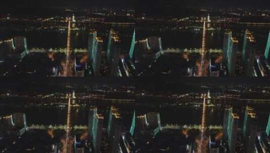 城市航拍湖南长沙城市夜景高清在线视频素材下载