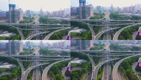 杭州滨江江南大道时代高架立交高清在线视频素材下载