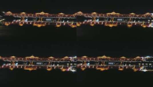 湖北省恩施州4A景区宣恩县侗族风雨桥夜景高清在线视频素材下载