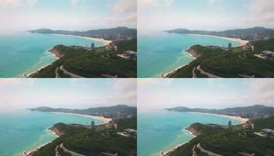 唯美航拍大海城市风光沙滩度假空镜片头素材高清在线视频素材下载