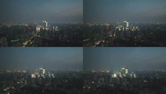 上海徐家汇夜景航拍高清在线视频素材下载