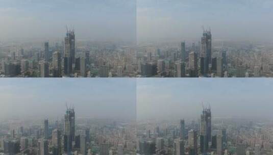 航拍山东济南城市建设高楼大厦高清在线视频素材下载