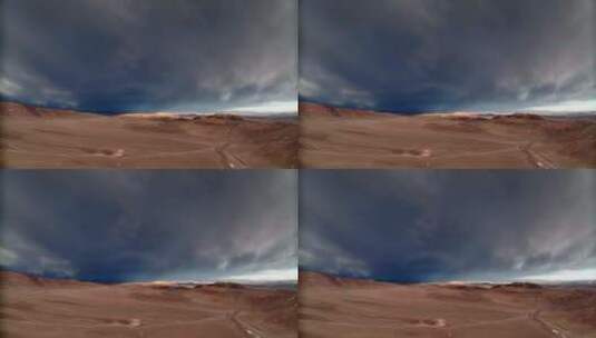 西藏藏区高原乌云密布航拍高清在线视频素材下载