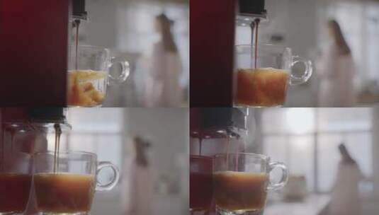 自动咖啡机制作咖啡高清在线视频素材下载