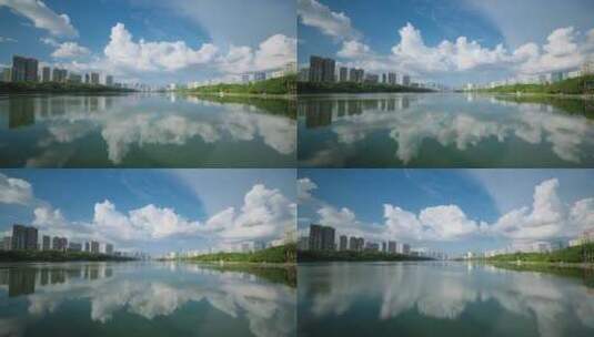 广西南宁南湖公园湖景延时高清在线视频素材下载