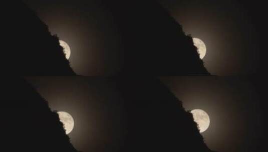 月亮升起 月亮从山谷升起高清在线视频素材下载