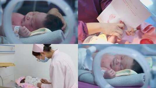 婴儿宝宝新生新生儿医院医生医疗健康生命高清在线视频素材下载
