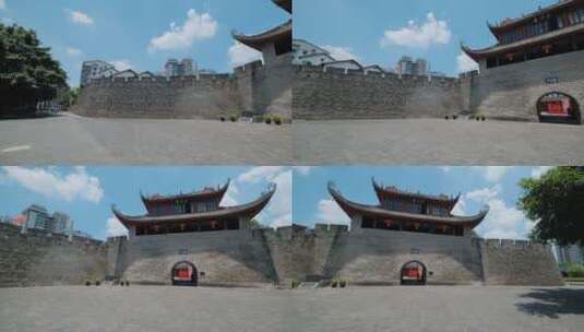 广西柳州旅游景点东门城楼城门城墙高清在线视频素材下载