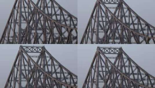 印度加尔各答豪拉大桥高清在线视频素材下载