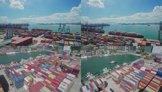 港口码头运输 对外贸易集装箱高清在线视频素材下载