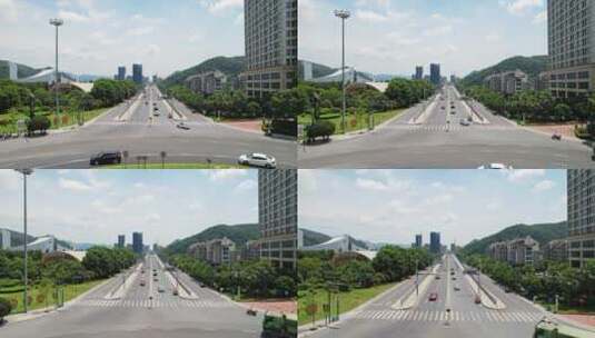 杭州建德城区道路航拍高清在线视频素材下载