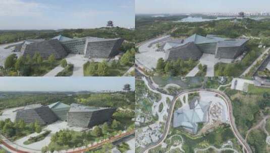唐山南湖公园-南湖边现代建筑高清在线视频素材下载