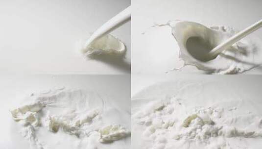 倒入飞溅的牛奶高清在线视频素材下载