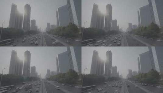 北京华贸桥延时log未调色高清在线视频素材下载