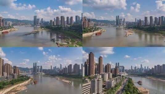 重庆两江交汇大景延时高清在线视频素材下载