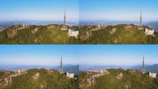 信号塔基站建设发射传输信号高山顶乡村振兴高清在线视频素材下载