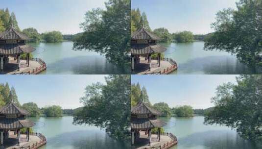 4k 杭州西湖中式园林风景高清在线视频素材下载
