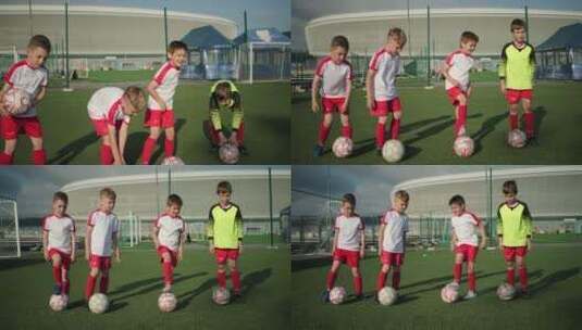 少儿足球运动员高清在线视频素材下载