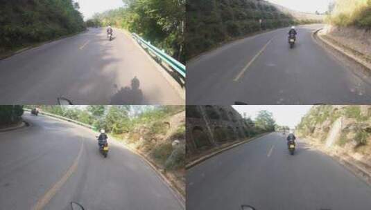 骑士精神摩托车女骑士公路骑摩托车高清在线视频素材下载