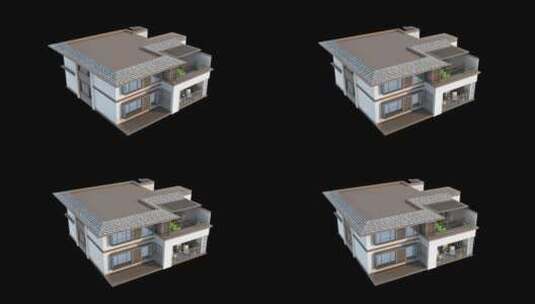 别墅建筑模型动画科技展示高清在线视频素材下载