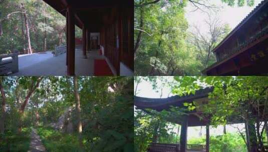 杭州凤凰山万松书院古园林4K实拍视频高清在线视频素材下载