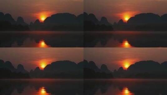 喀斯特地貌桂林日落延时高清在线视频素材下载