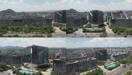 广西桂林创意产业园创业大厦城市航拍高清在线视频素材下载