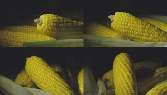 实拍煮熟的玉米特写高清在线视频素材下载