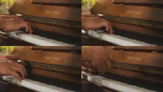 阳光下的文艺小资生活弹钢琴高清在线视频素材下载