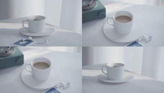 新片场咖啡唯美空镜头高清在线视频素材下载