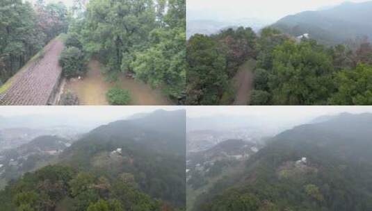 航拍重庆南山泉山步道，山脉，森林高清在线视频素材下载