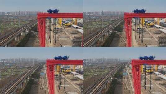 上海城市轨道交通与建筑工程施工地高清在线视频素材下载