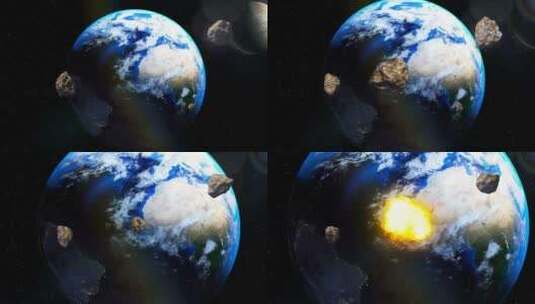 小行星从外太空接近地球高清在线视频素材下载