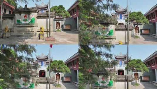 内江古西林寺航拍寺庙古建筑高清在线视频素材下载