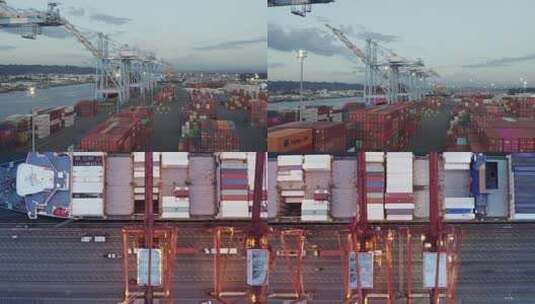 4K_港口集装箱码头货运集散中心高清在线视频素材下载
