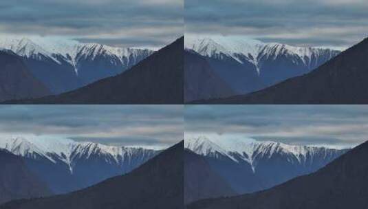 西藏派墨公路雪山山峦航拍709高清在线视频素材下载