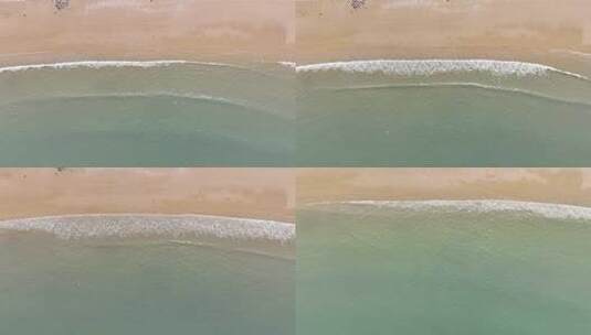 海岸俯拍沙滩大海航拍海滩海边海浪海水浪潮高清在线视频素材下载