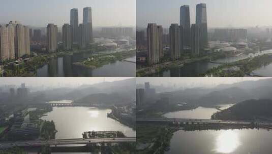 深圳南山区科技产业园航拍高清在线视频素材下载