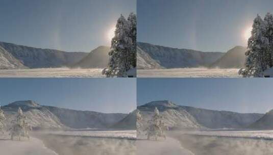 美丽冬季雪景高清在线视频素材下载