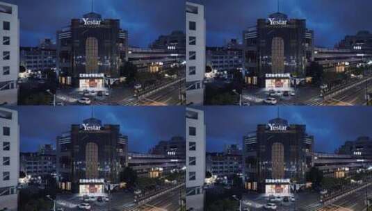 台州东海大道夜景航拍高清在线视频素材下载