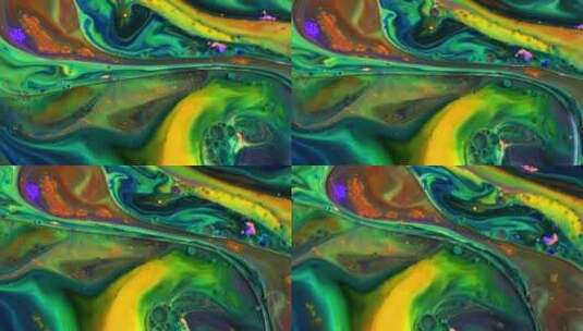 抽象彩色流体涂料背景纹理12的特写高清在线视频素材下载