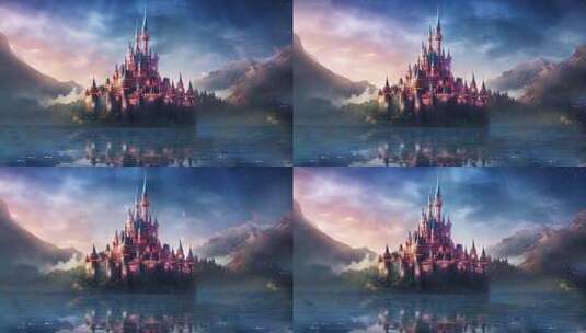 梦幻城堡高清在线视频素材下载