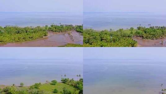 多米尼加共和国萨瓦纳德拉马尔萨马纳湾白天的鸟瞰图——无人机拍摄高清在线视频素材下载