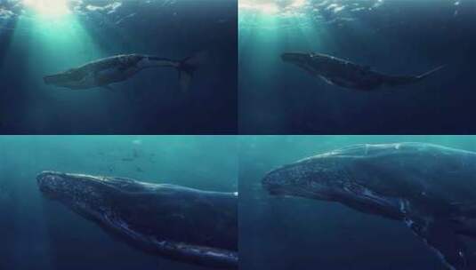 大海鲸鱼高清在线视频素材下载