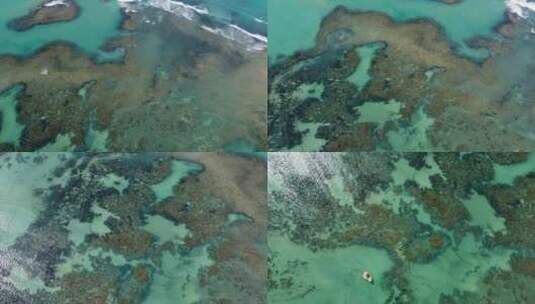 马塞约海岸，梦幻七彩礁石上美丽晶莹剔透的水域。
巴西马塞约4k
艾尔高清在线视频素材下载