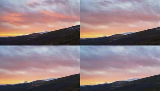 日落时移动云的延时拍摄高清在线视频素材下载